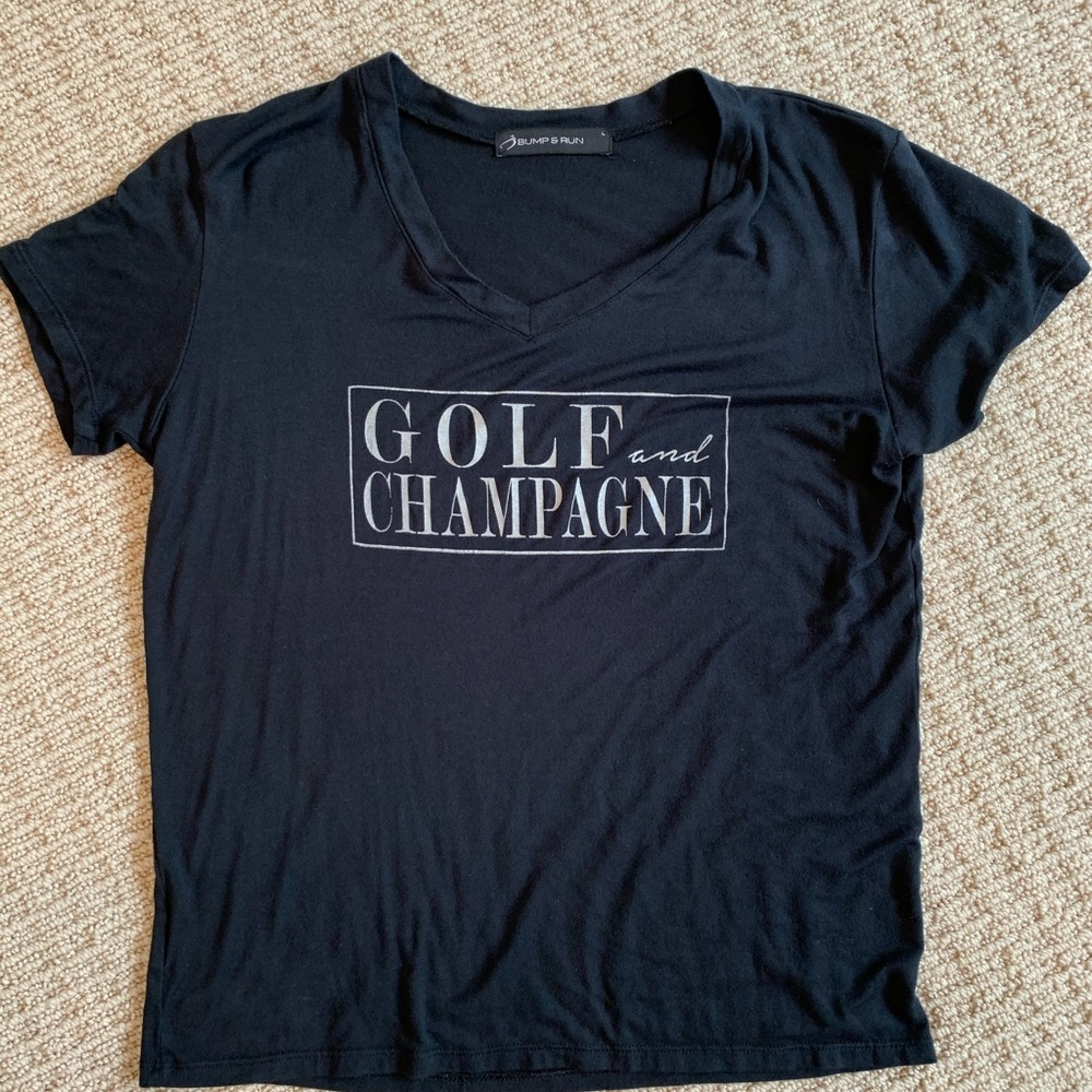 V-Neck “Golf and Champagne” Tee